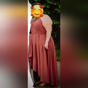 Plus size desert rose brides maid dress